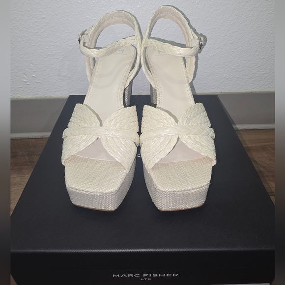 Marc Fisher Cream Braided Platform Heels - Picture 8 of 11